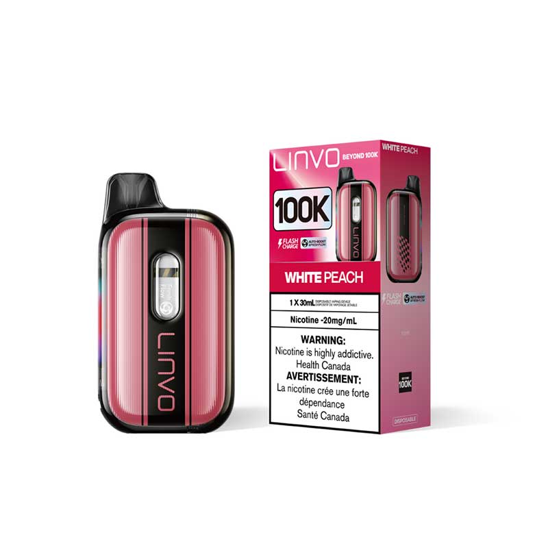 LINVO Beyond 100K Disposable - White Peach (ON) - Bay Vape