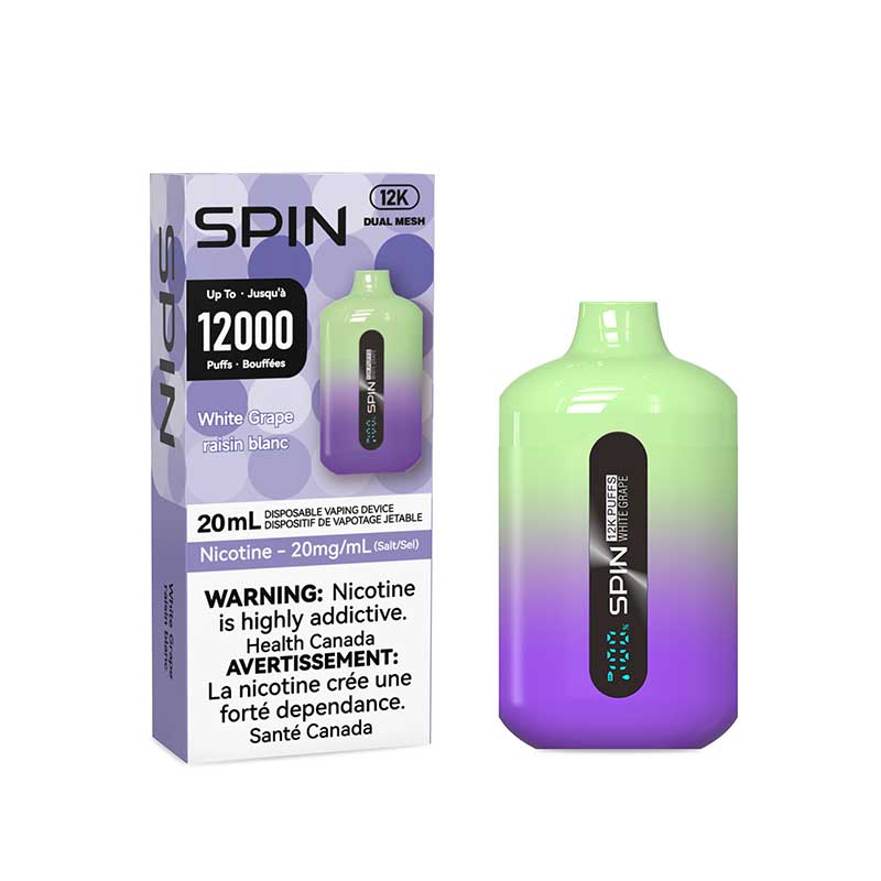 Spin 12K Disposable - White Grape (ON) - Bay Vape Canada