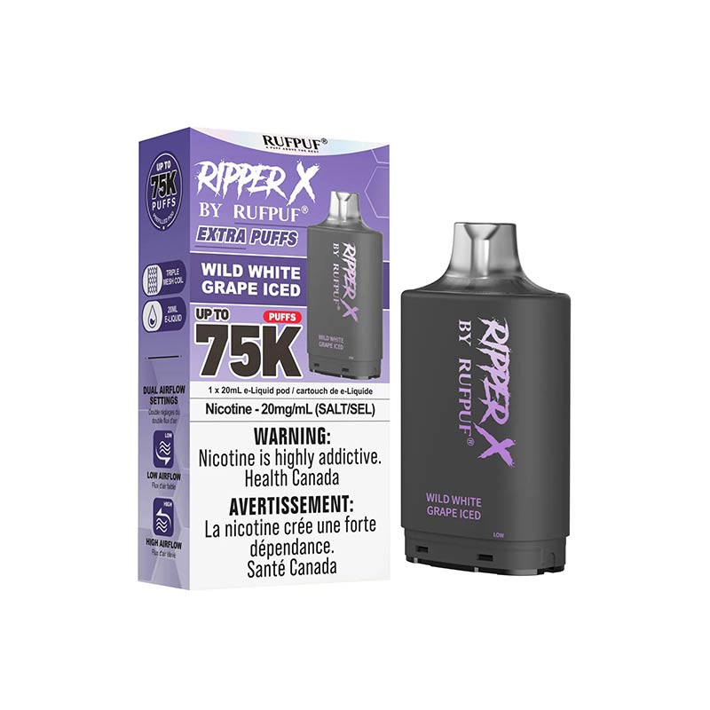 Ripper X Pod by Rufpuf 75K - Wild White Grape Ice (ON) - Bay Vape