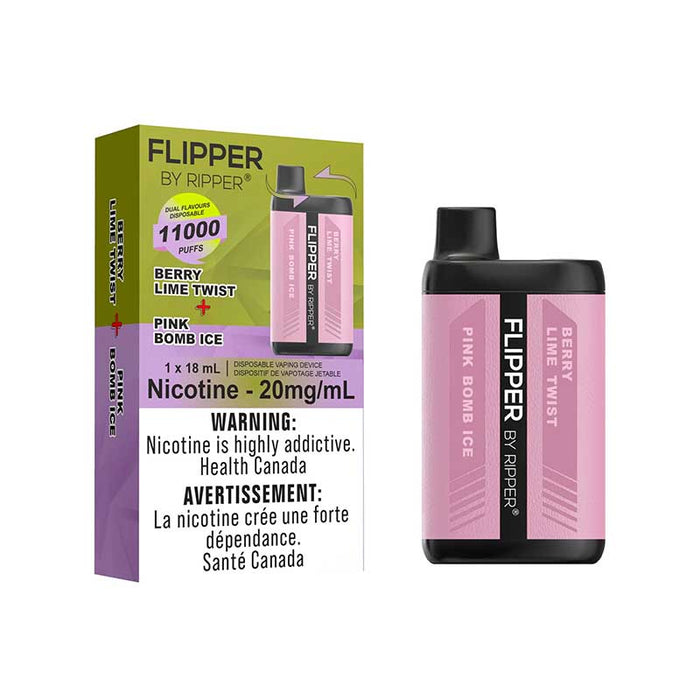 Flipper par Ripper 11000 - Berry Lime Twist &amp; Pink Bomb Ice