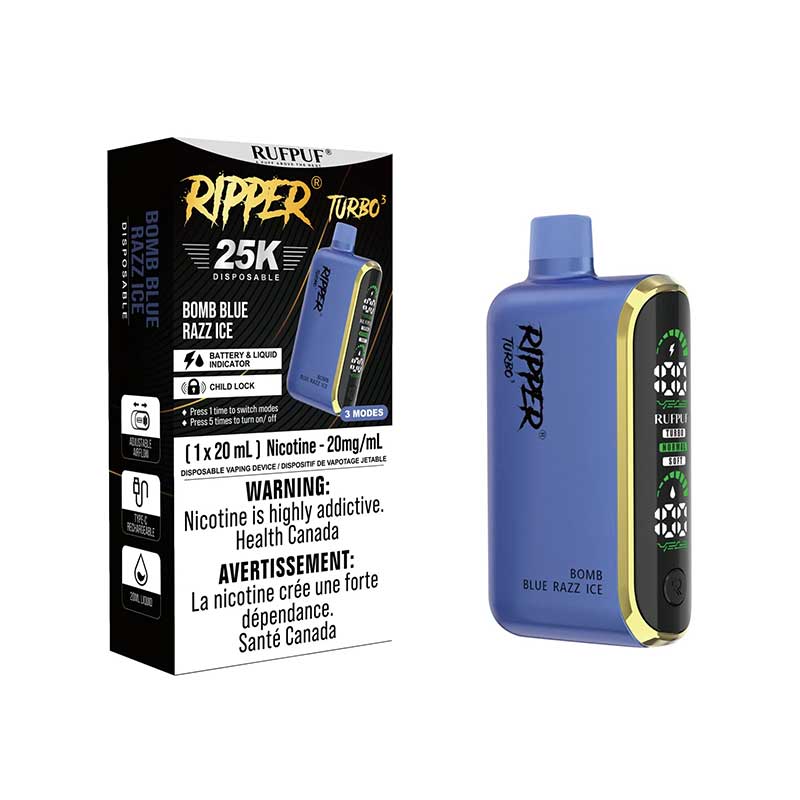 Ripper Turbo 3 25K Disposable - Bomb Blue Razz Ice