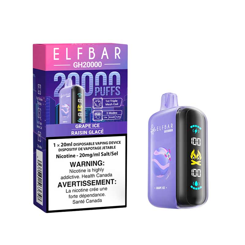 ELF Bar GH20K Disposable - Grape Ice - Bay Vape Canada