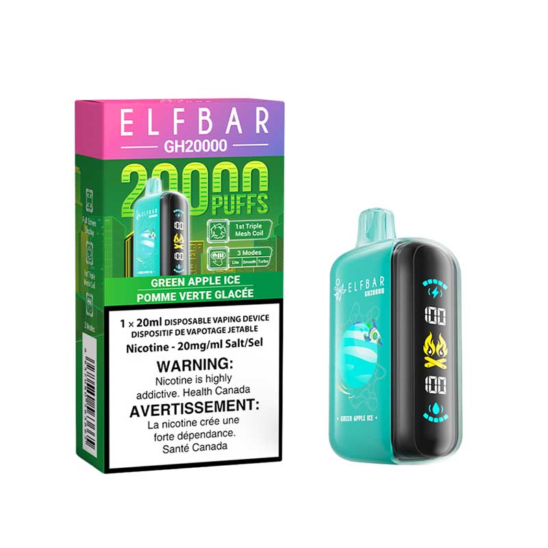 ELF Bar GH20K Disposable - Green Apple Ice - Bay Vape Canada