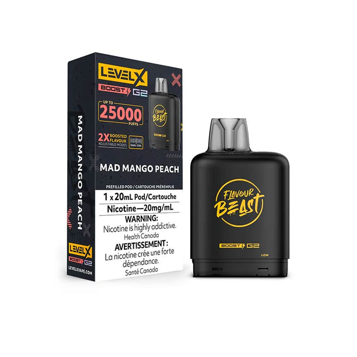 Level X Boost Pod 20mL - Flavour Beast - Mad Mango Peach (ON)