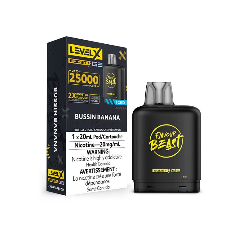 Level X Boost Pod 20mL - Flavour Beast - Bussin' Banana Iced (ON)