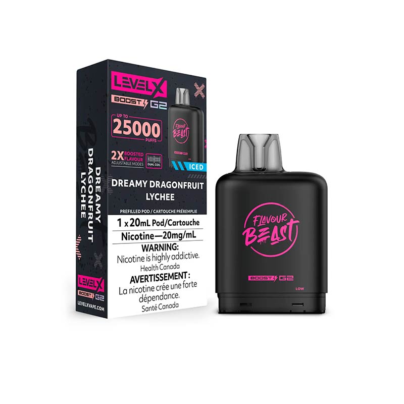 Level X Boost Pod 20mL - Flavour Beast - Dreamy Dragonfruit Lychee Iced (ON)