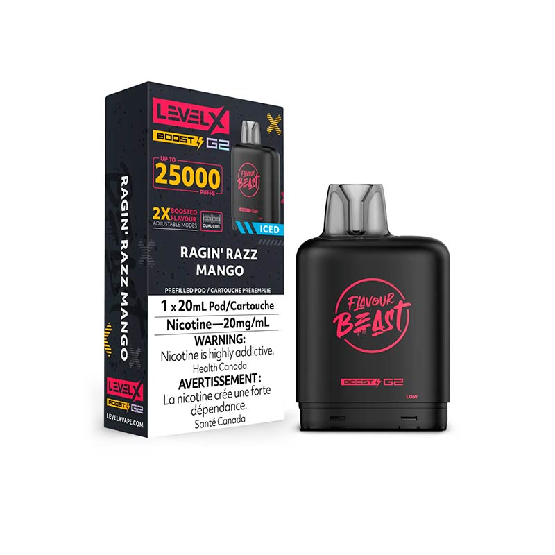 Level X Flavor Beast Boost Pod 15K - Ragin' Razz Mangue Glacée