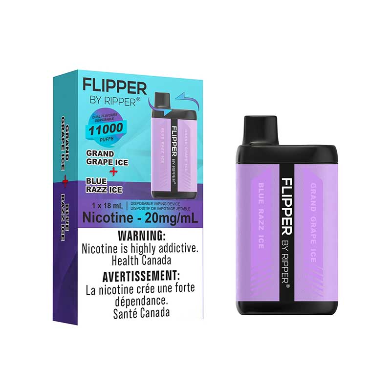 Flipper by Ripper 11000 - Grand Grape Ice & Blue Razz Ice