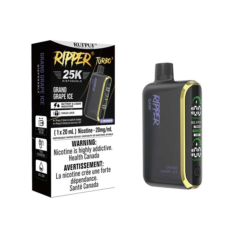 Ripper Turbo 3 25K Disposable - Grand Grape Ice - Bay Vape Canada