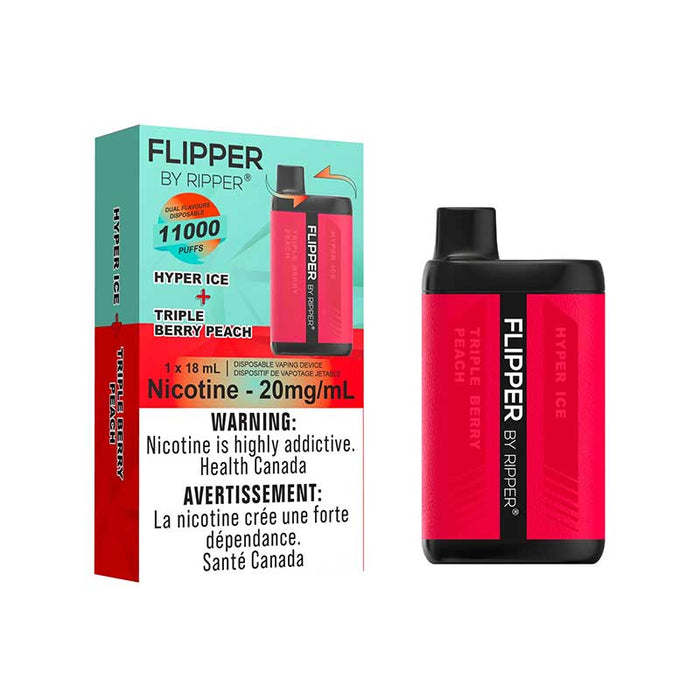 Flipper by Ripper 11000 - Hyper Ice & Triple Berry Peach