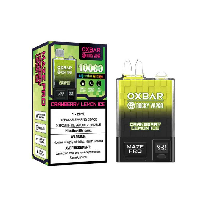 OXBAR Maze Pro 10000 - Glace au citron et aux canneberges