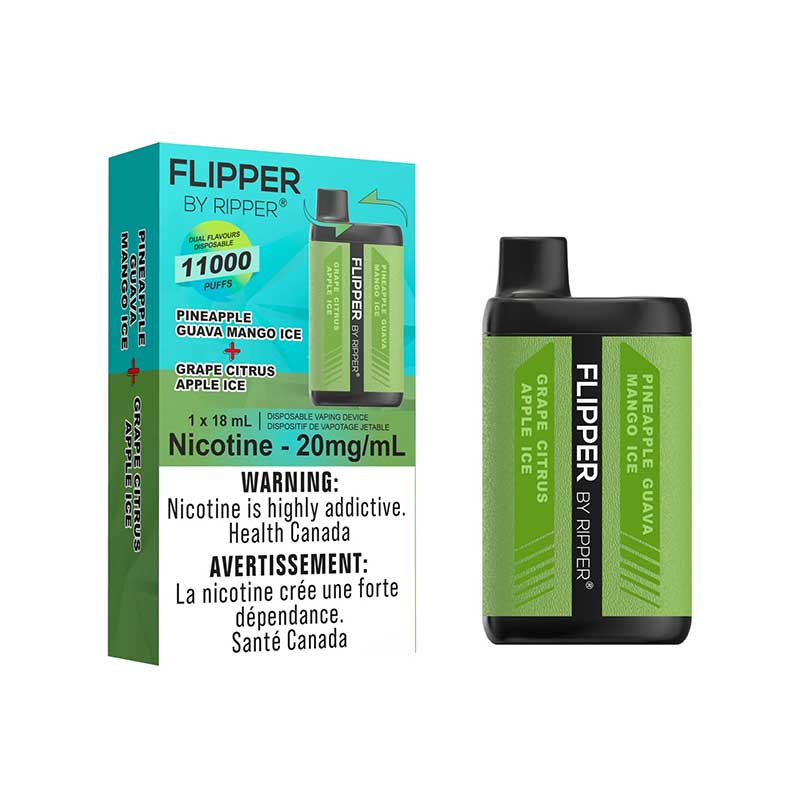 Flipper by Ripper 11000 - Pineapple Guava Mango Ice & Grape Citrus Apple Ice - Bay Vape Canada