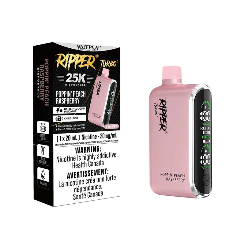 Ripper Turbo 3 25K Disposable - Poppin' Peach Raspberry (ON)