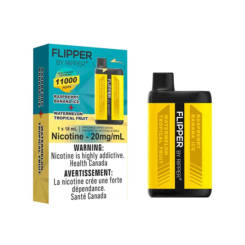 Flipper by Ripper 11000 - Raspberry Banana Ice & Watermelon Tropical Fruit - Bay Vape Canada