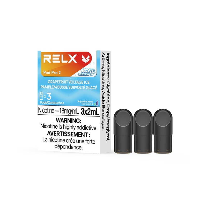 RELX Pod Pro 2 - Grapefruit Voltage Ice (3 pack) - Bay Vape Canada