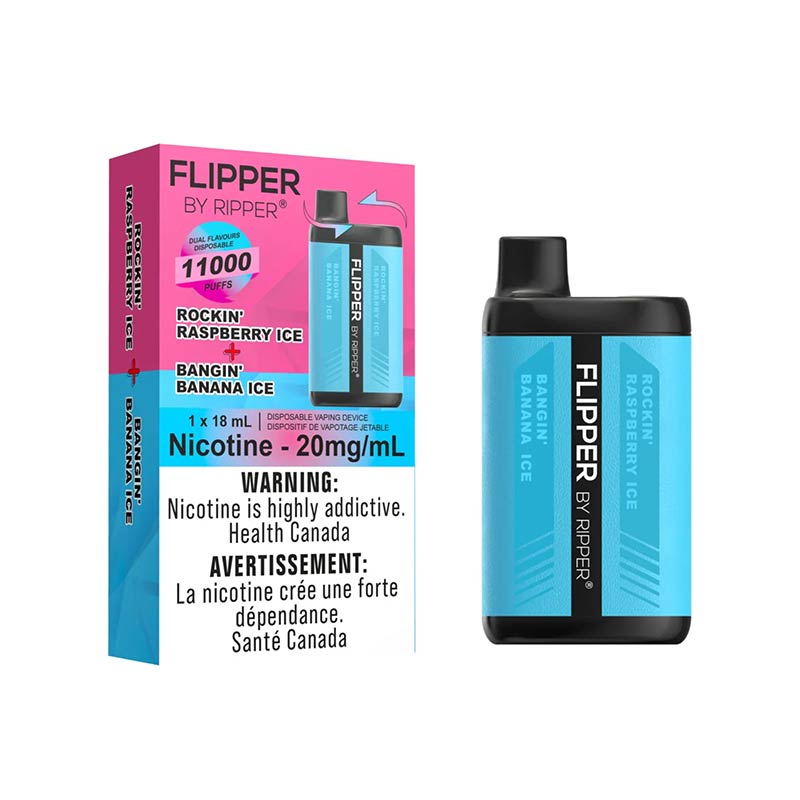 Flipper by Ripper 11000 - Rockin' Raspberry Ice & Bangin' Banana Ice