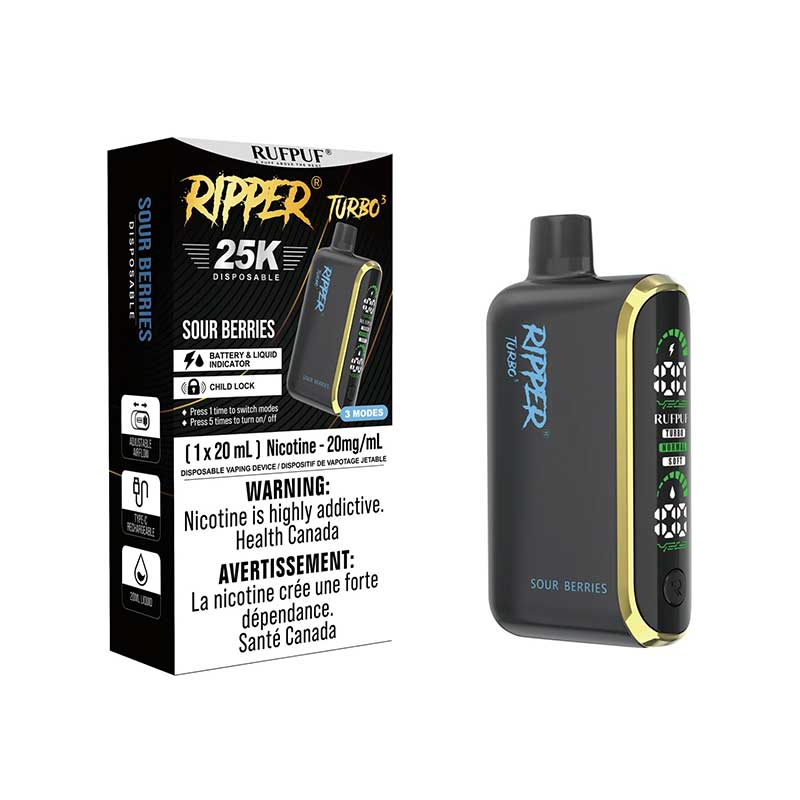 Ripper Turbo 3 25K Disposable - Sour Berries - Bay Vape Canada