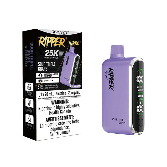 Ripper Turbo 3 25K Disposable - Sour Triple Grape