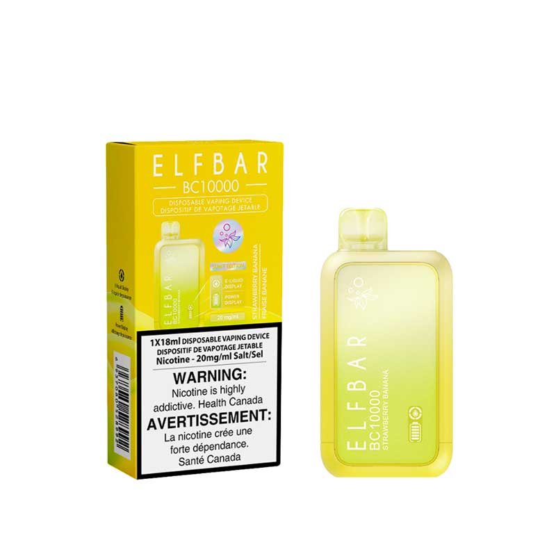 ELF Bar BC10000 Disposable Vape - Strawberry Banana - Bay Vape Canada
