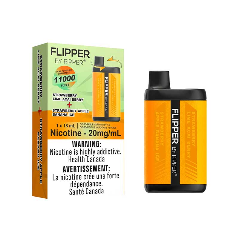 Flipper by Ripper 11000 - Strawberry Lime Acai Berry & Strawberry Apple Banana Ice