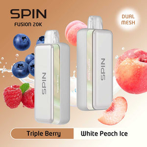 Spin Fusion 20K Disposable - Triple Berry and White Peach Ice