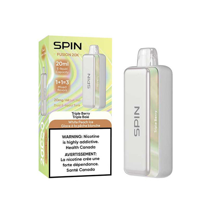 Spin Fusion 20K Disposable - Triple Berry and White Peach Ice