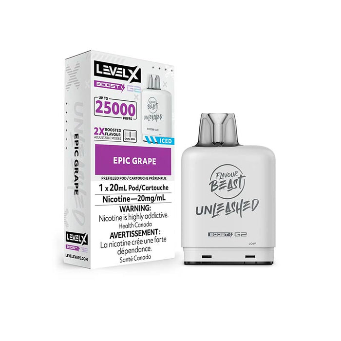 Level X Boost Pod 20mL - Unleashed - Epic Grape Iced (ON)