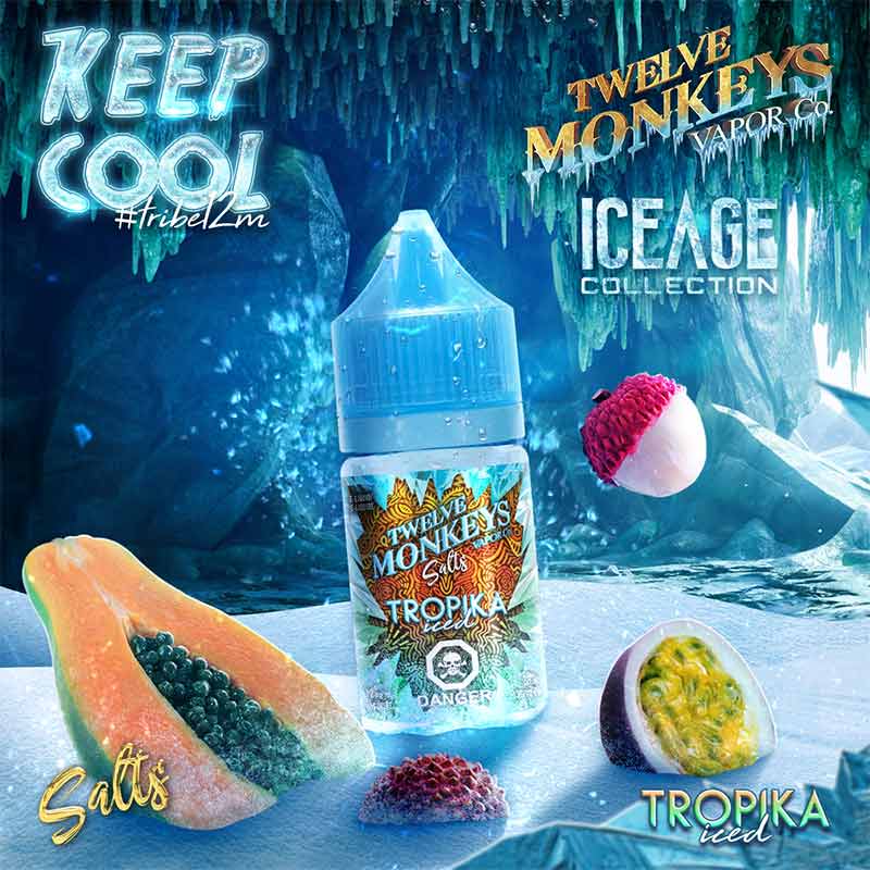 Tropika Iced Salts by Twelve Monkeys Ice Age Juice - Bay Vape Canada