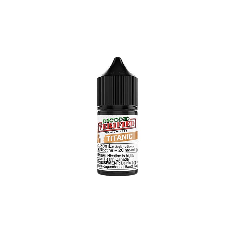 Titanic Nic Salt Juice By Decoded Verified Salts - Bay Vape Canada