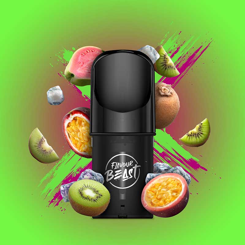 Flavour Beast Pod Pack - Kewl Kiwi Passionfruit Iced - Bay Vape Canada