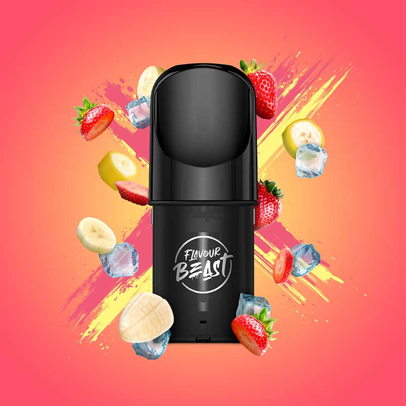 Flavour Beast Pod Pack - STR8 Up Strawberry Banana Iced - Bay Vape Canada