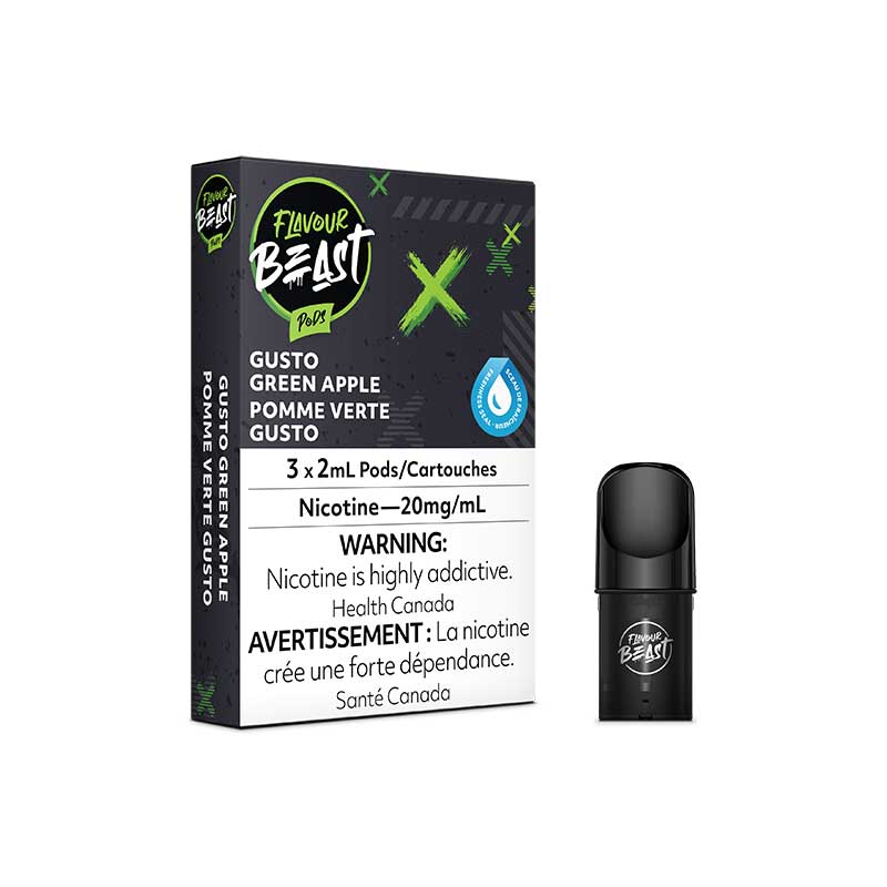 Flavour Beast Pod Pack - Gusto Green Apple - Bay Vape Canada
