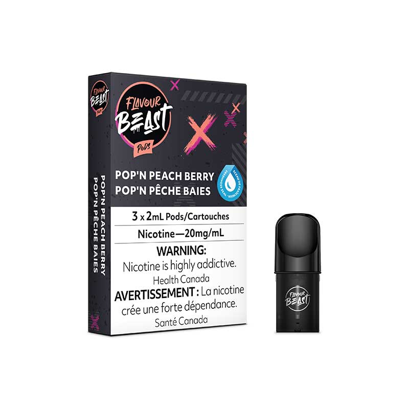 Flavour Beast Pod Pack - Pop'n Peach Berry - Bay Vape Canada