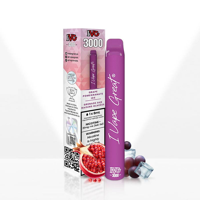 IVG 3000 Puffs Disposable Vape - Grape Pomegranate Ice
