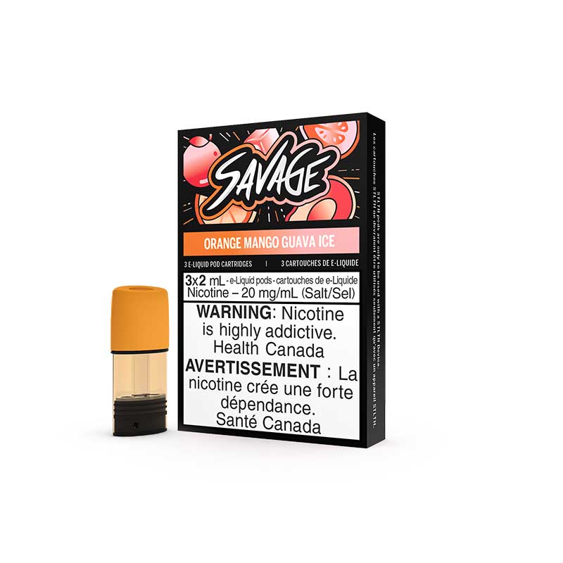 STLTH Pod Pack - SAVAGE - Orange Mango Guava Ice (3 Pack) - Bay Vape