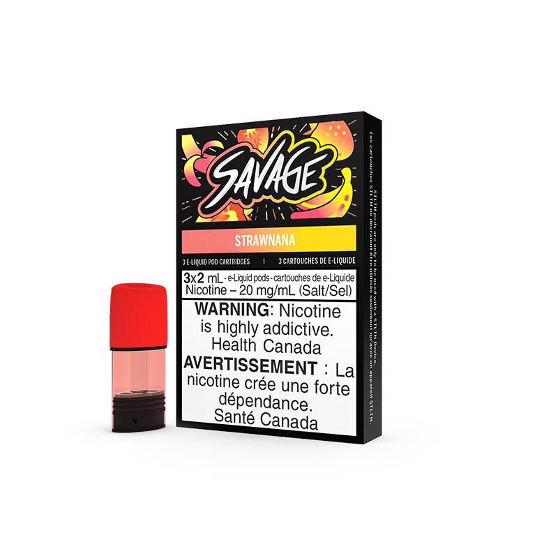STLTH Pod Pack - SAVAGE - Strawnana (3 Pack) - Bay Vape Canada