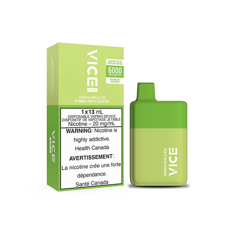 VICE BOX 6000 Puffs Disposable - Green Apple Ice - Bay Vape Canada