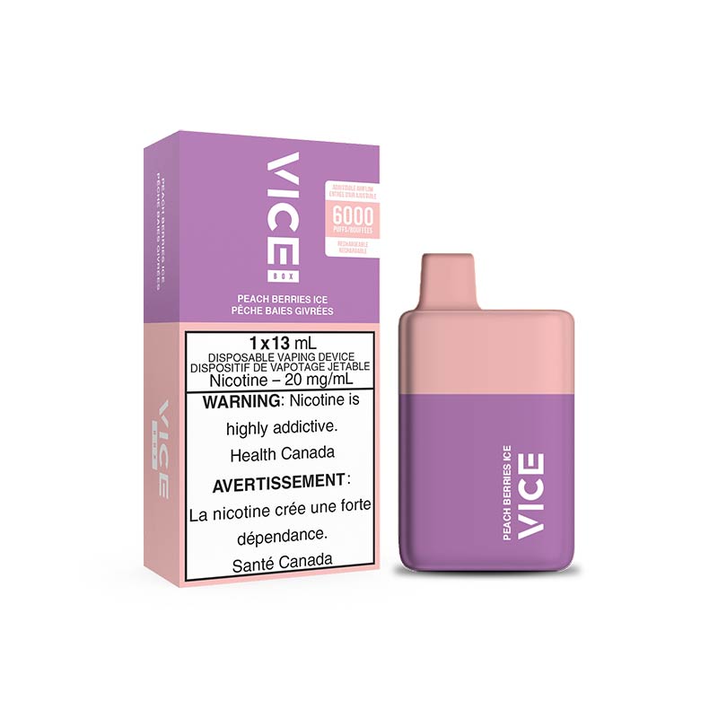 VICE BOX 6000 Puffs Disposable - Peach Berries Ice - Bay Vape Canada