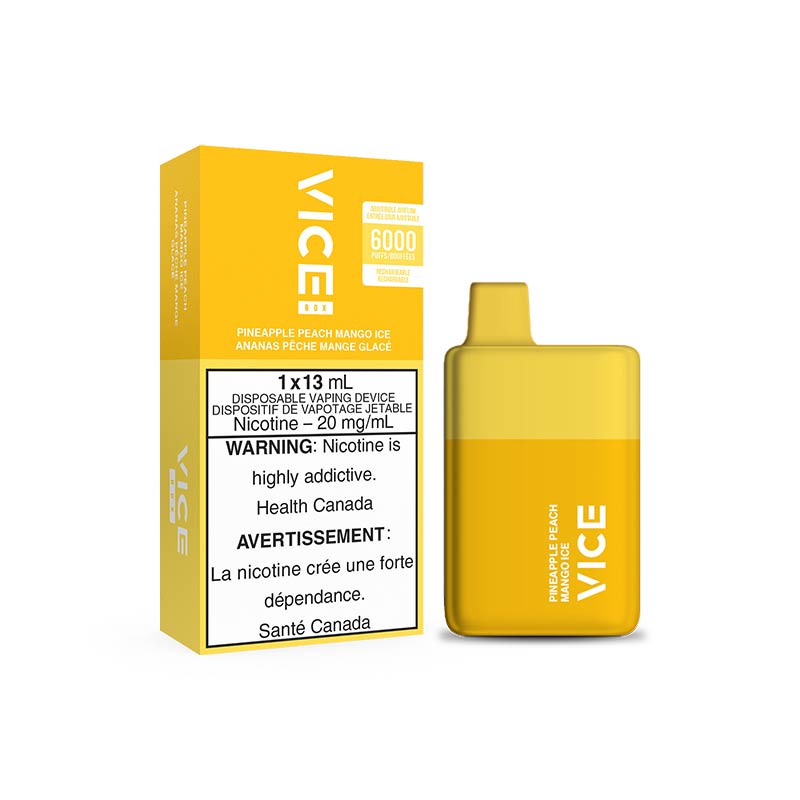 VICE BOX 6000 Puffs Disposable - Pineapple Peach Mango Ice (ON) - Bay Vape Canada