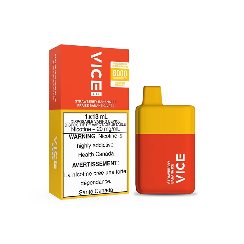 VICE BOX 6000 Puffs Disposable - Strawberry Banana Ice - Bay Vape Canada