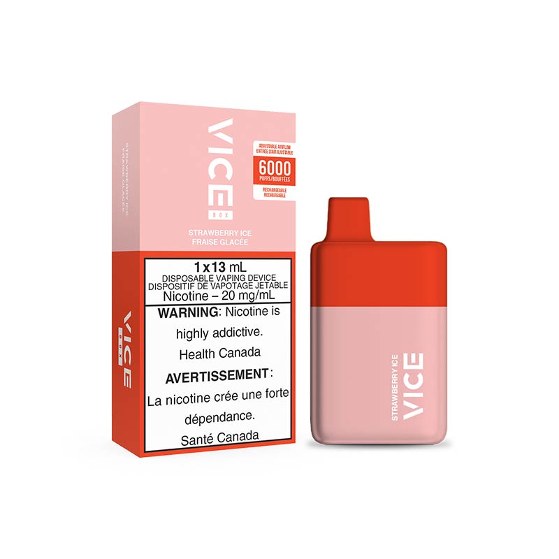 VICE BOX 6000 Puffs Disposable - Strawberry Ice - Bay Vape Canada