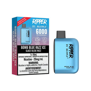 Ripper by RUFPUF 6000 Disposable - Bomb Blue Razz Ice