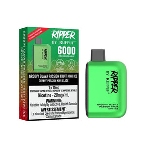 Ripper by RUFPUF 6000 Disposable - Groovy Guava Passion Fruit Kiwi Ice