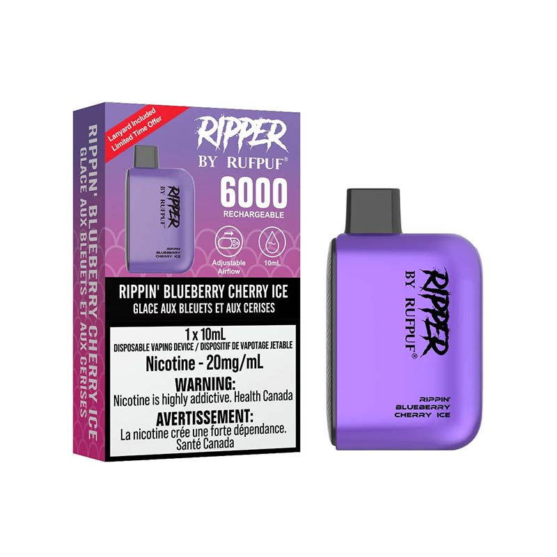 Ripper by RUFPUF 6000 Jetable - Rippin' Blueberry Cherry Ice