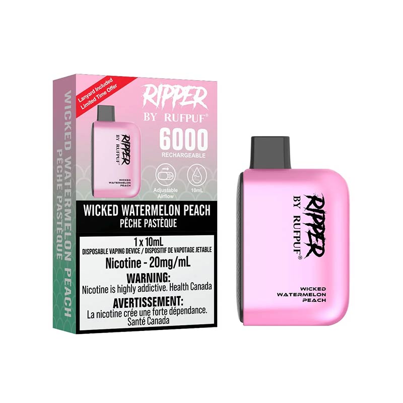 Ripper by RUFPUF 6000 Disposable - Wicked Watermelon Peach